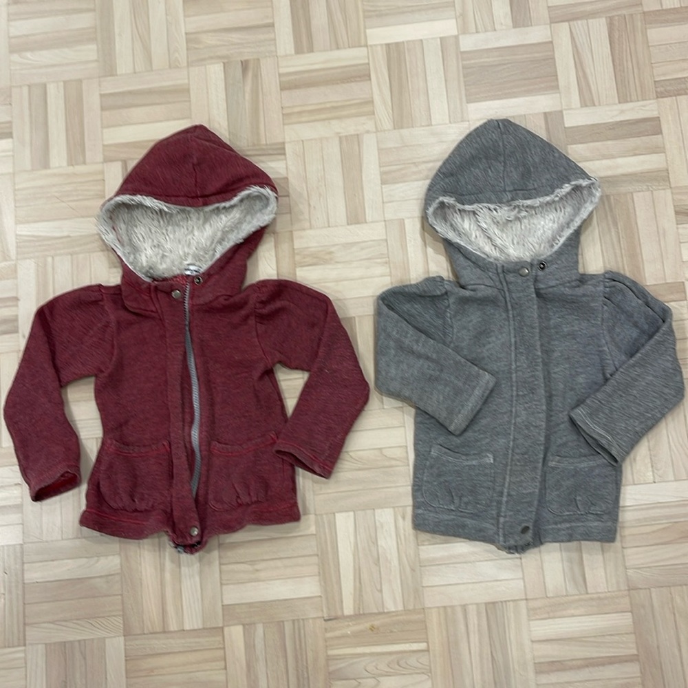 ✨bundle✨ 2 Splendid zip-up hoodies with faux fur lined hood